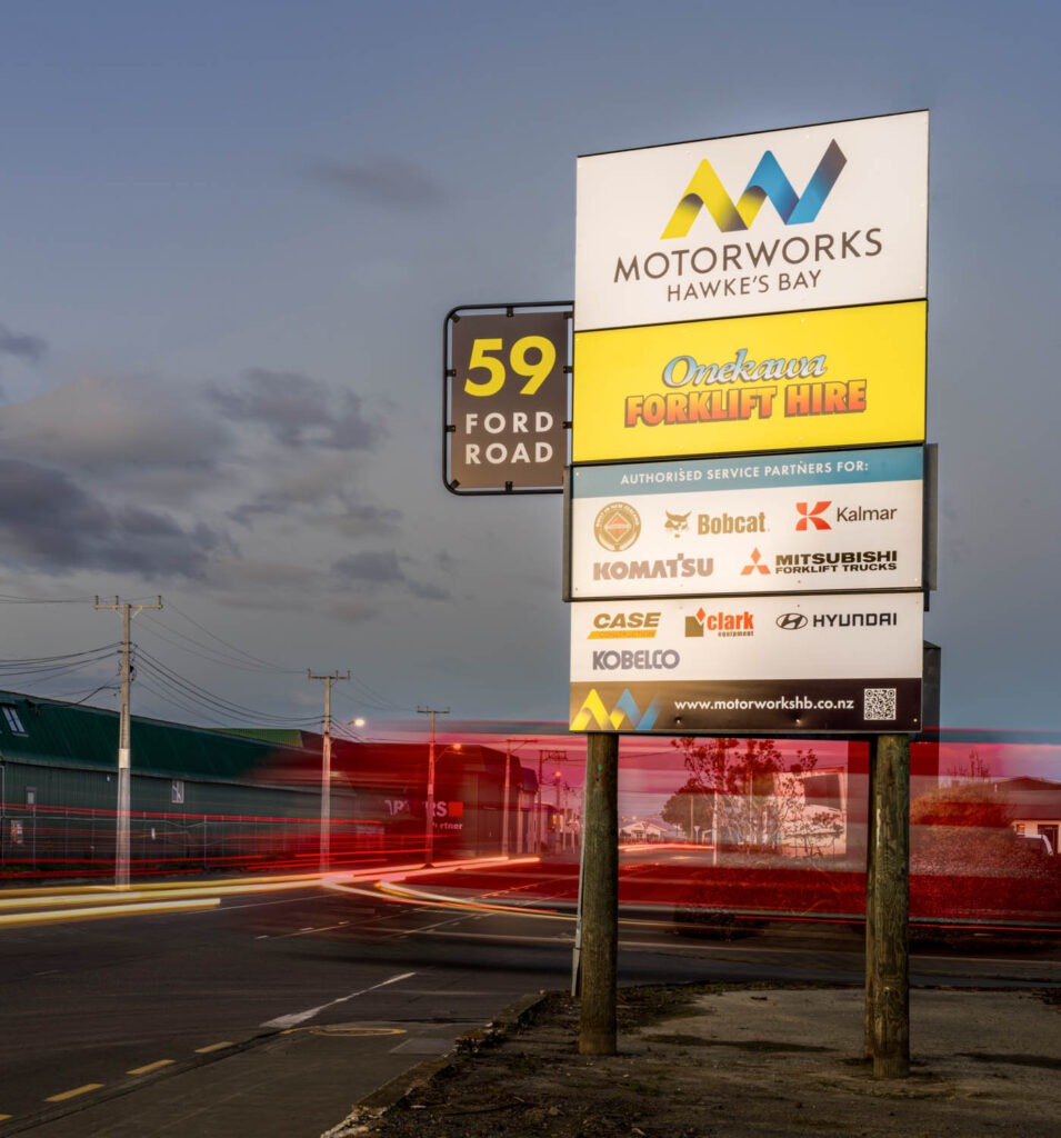 Motorworks entrance sign